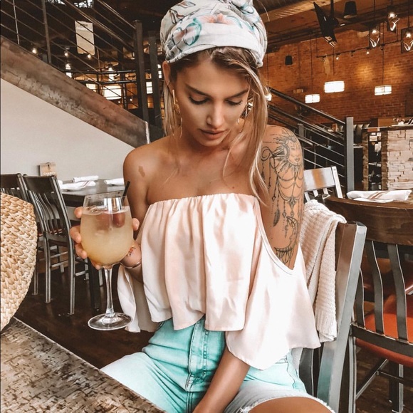 Windsor Tops - Blush Ruffled Crop Top